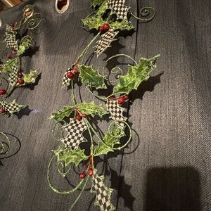 Mackenzie Childs Christmas Holly Swirl Wall Decor-set of two